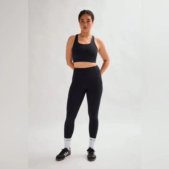 Girlfriend Collective Compressive 7/8 High Rise Black Leggings - Picture 4 of 4